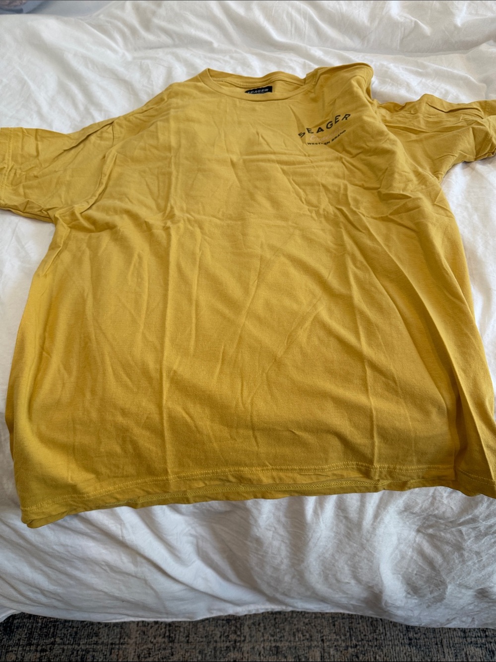 Seager Men's Mustard Short-Sleeve Crewneck Shirt